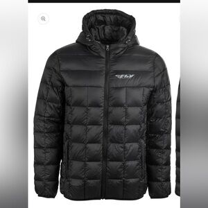 FLY racing down puffer jacket hooded black large